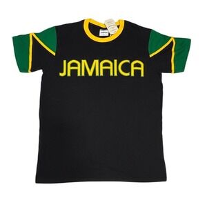 Authentic Gear Jamaica Embroidered Colorblock Ringer T-Shirt Size L